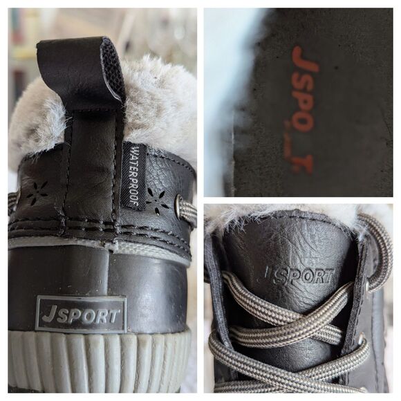 JSPORT by Jambu Mary Ankle Rubber W/ Fur Trim ~ Black Boots Sz 6M - Picture 4 of 11